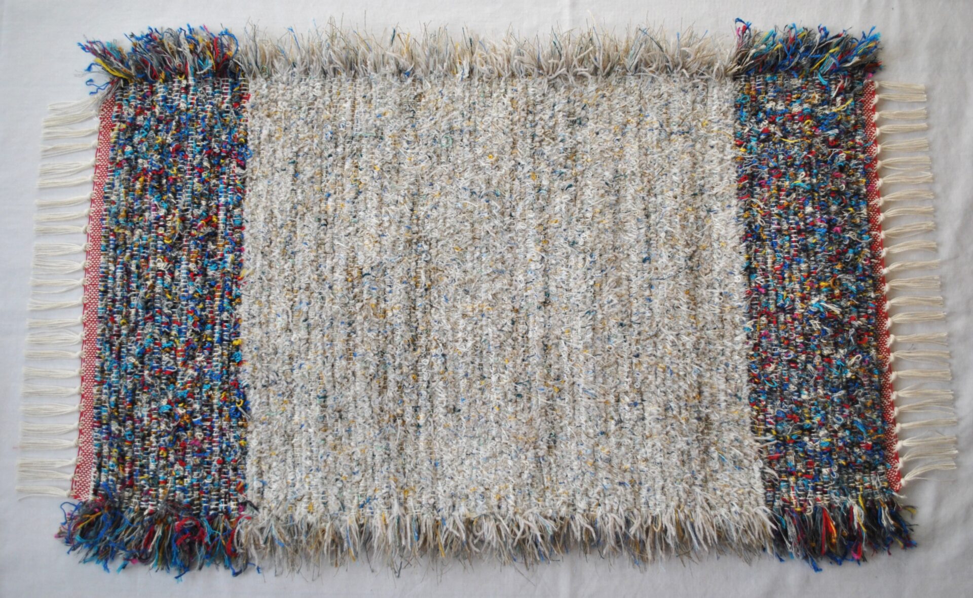 Fluffy Rug, Bright Colour Mash-up, 29x19