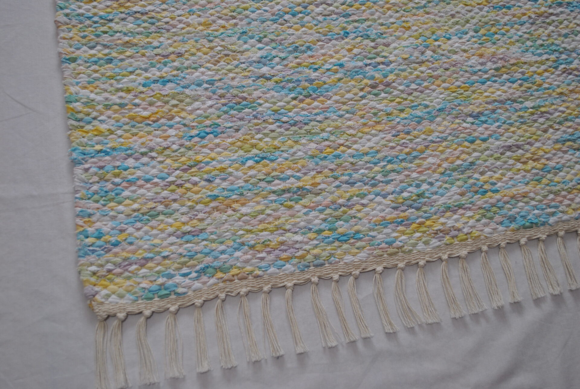 Cotton Rug, Blended Pastels, 42x24.5 - Image 5